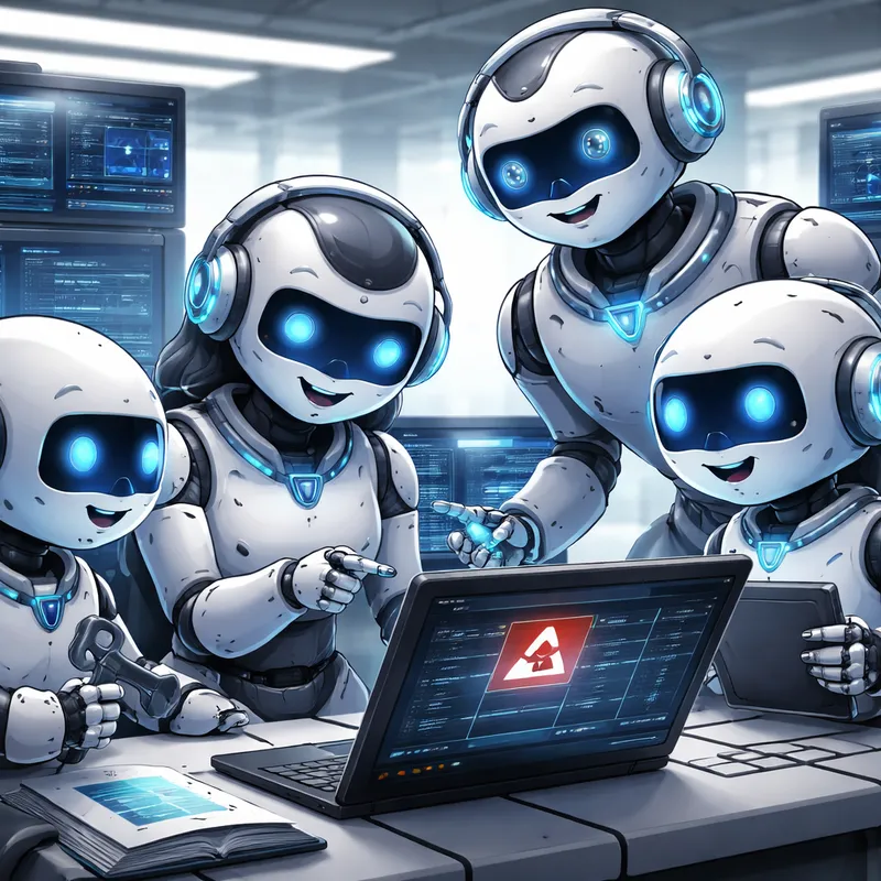 AI Agents troubleshooting technical support issues together