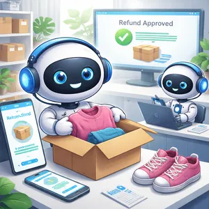 AI Agents processing an e-commerce return and refund