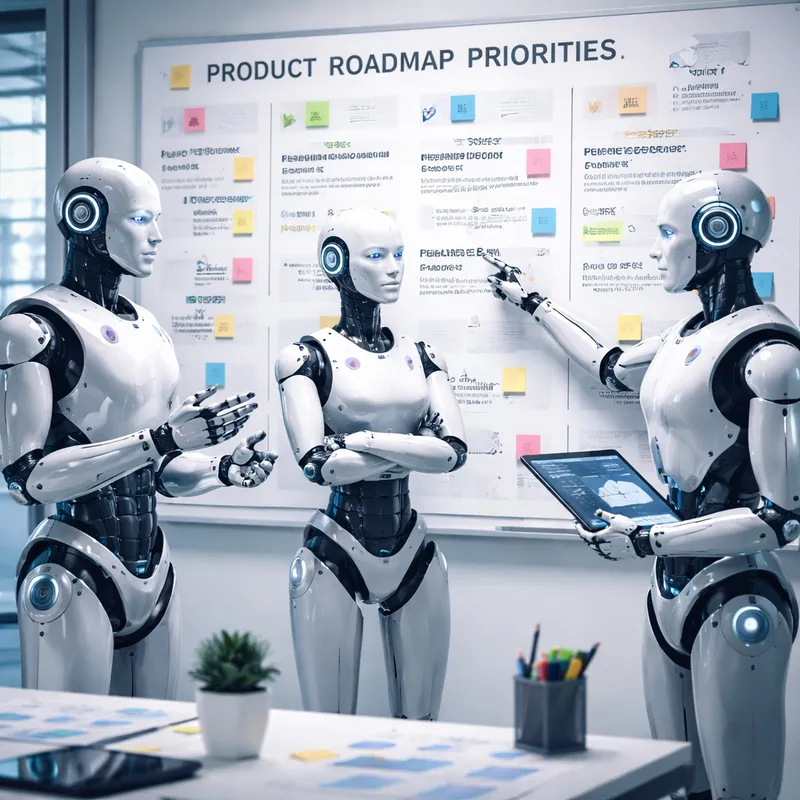 AI Agents debating product roadmap priorities on a whiteboard
